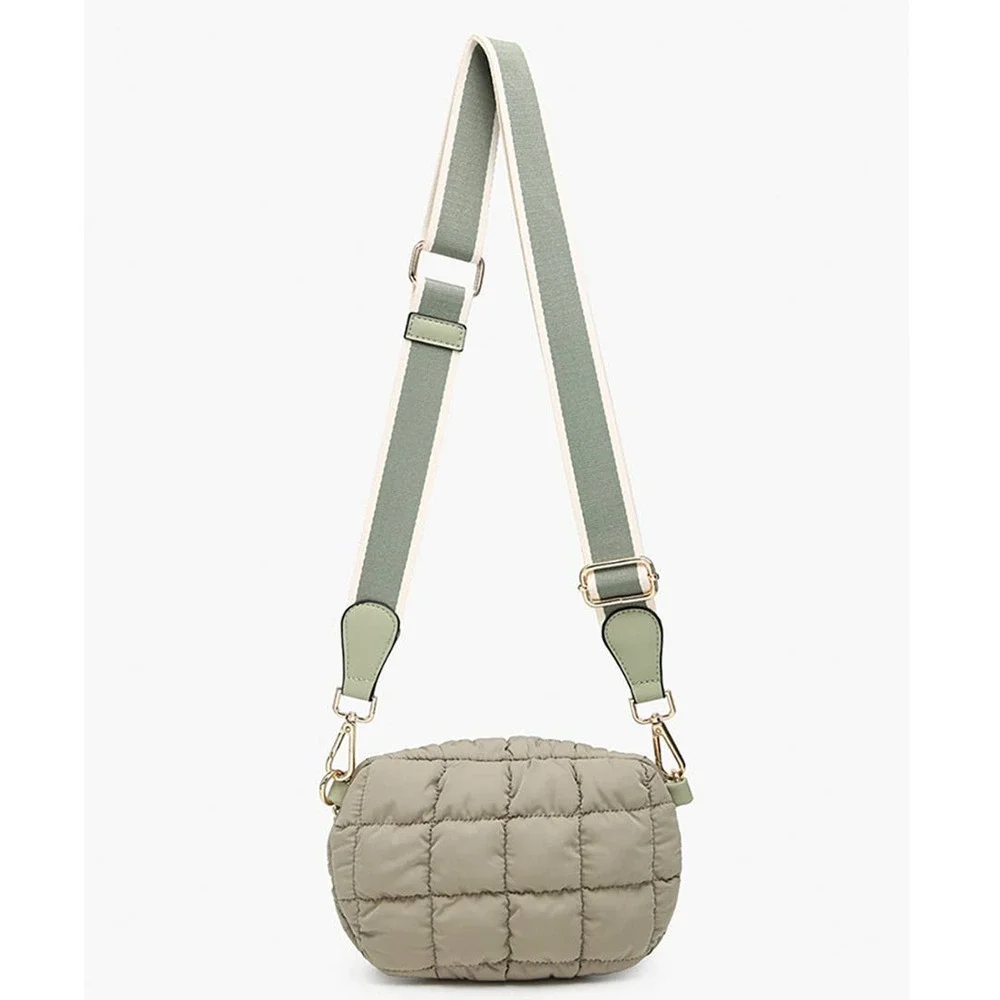 Mabel Quilted Nylon Belt Bag w/ Guitar Strap Metallic Pewter
